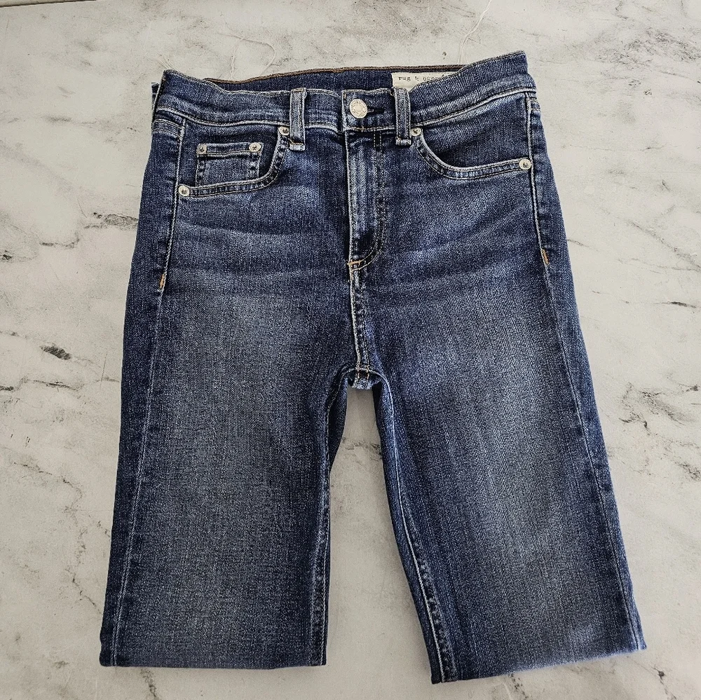 Rag & Bone 10 Inch Ankle Skinny‎ High Rise Blue Jeans 25 Preowned